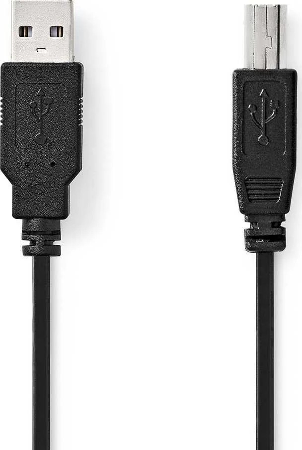 Nedis 2m USB 2.0 kabelis, juodas [A tipo kištukas -> B tipo kištukas]