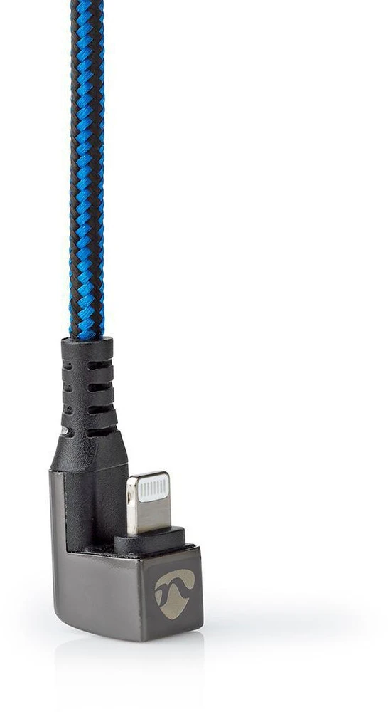 NEDIS USB laidas USB 2.0 | Apple Lightning 8 pin | USB-C™ jungtis | 60W | 480Mbps | Nikeliuotas | 1,00 m | apvalus | Pintas / nailonas | Mėlyna/Juoda