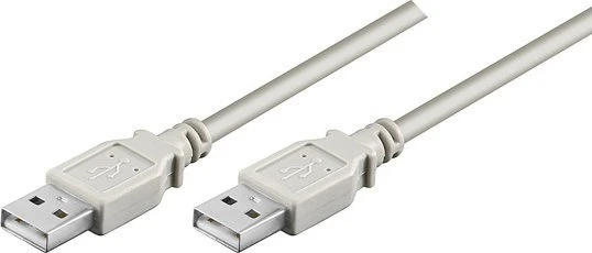 Neutralle USB kabelis (2.0), USB A M - USB A M, 1.8m, pilka, High Speed, EOL