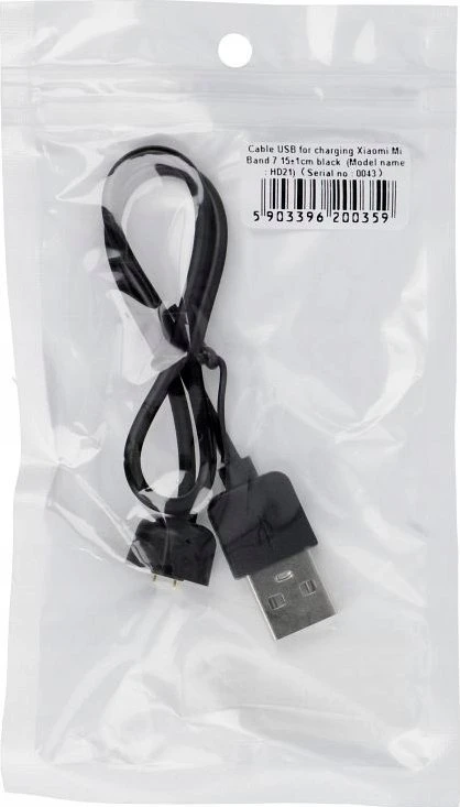 Oem Kabelis USB A for charging Xiaomi Mi Band 7 0,15 m juodos spalvos