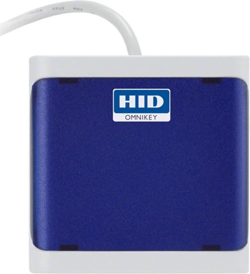 HID OMNIKEY 5022 CL (Tamsiai mėlynas) – Trumpas 13 cm laidas – USB C standartinis kištukas – Tik bekontaktis (13,56 MHz) skaitytuvas – Suderinamas su CCID – Pasirenkami kortelės laikiklis ir tvirtinimo priedai – Minimalus užsakymo kiekis 10 ir kartotiniai iš 10 (R50220321-DB)