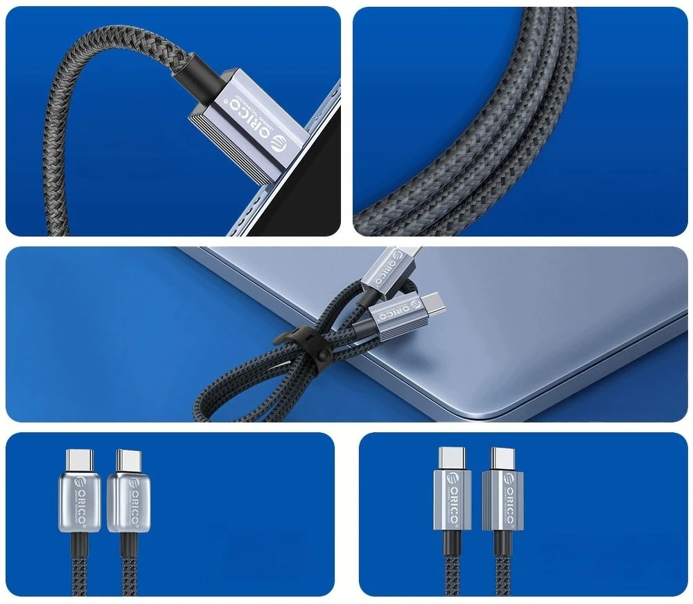 USB laidas Orico USB-C įkrovimui 60W, 1m, pilkas (GQA60-10-BK-BP)