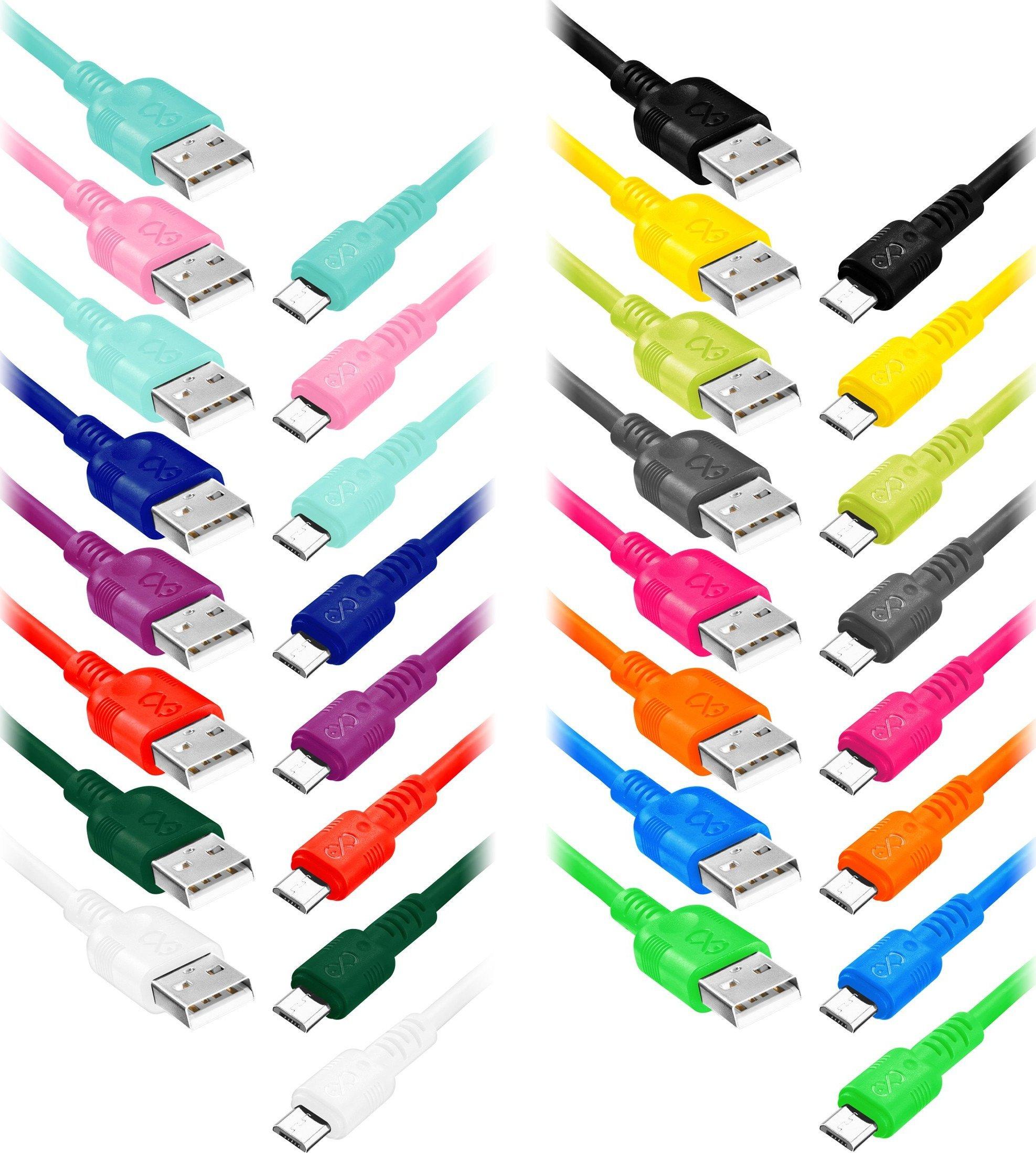 Orno EXC mobilusis USB laidas - micro USB WHIPPY, 0,9 m, 3 A, greitas įkrovimas, spalvų mišinys