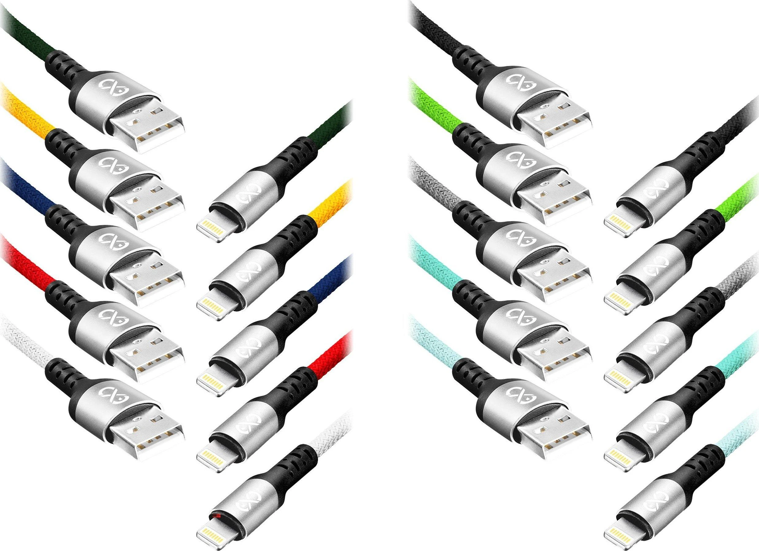 Orno EXC Mobile USB - Lightning BRAID laidas, 1,2 m, 2,4 A, greitas įkrovimas, spalvų mišinys