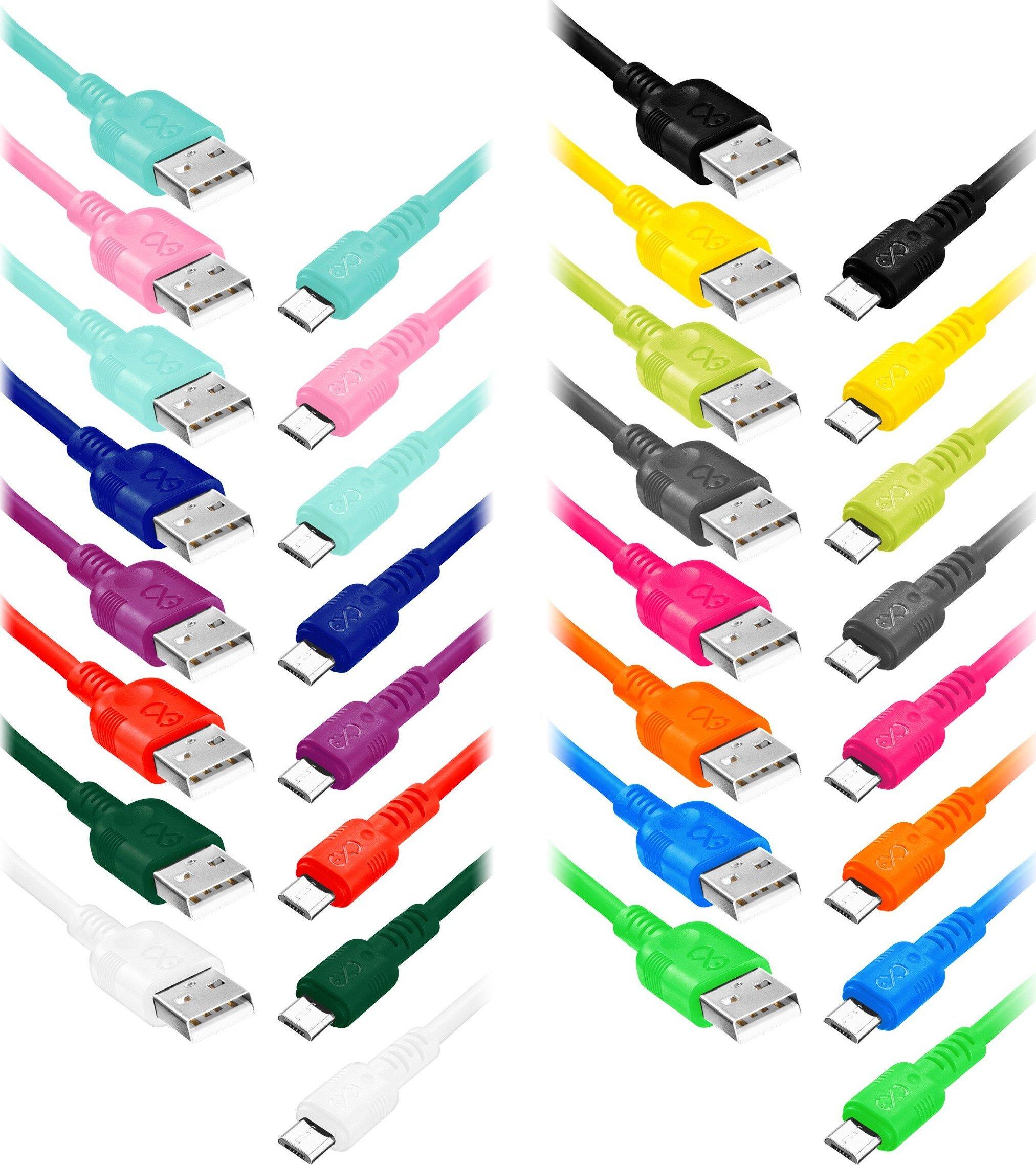 Orno EXC mobilusis USB laidas - micro USB WHIPPY, 2M, 3A, greitas įkrovimas, spalvų mišinys