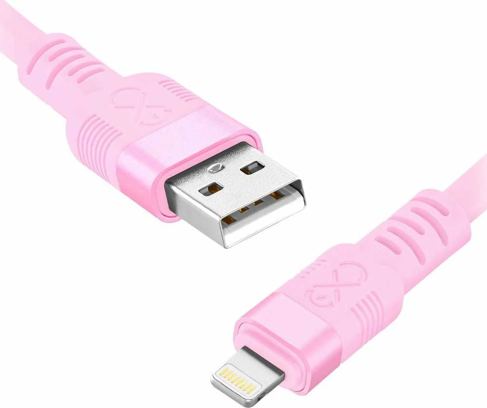 Orno Kabelis USB-A - „Lightning eXc WHIPPY Pro“ laidas, 0,9 m, 12 W, greitas įkrovimas, pastelinių spalvų mišinys