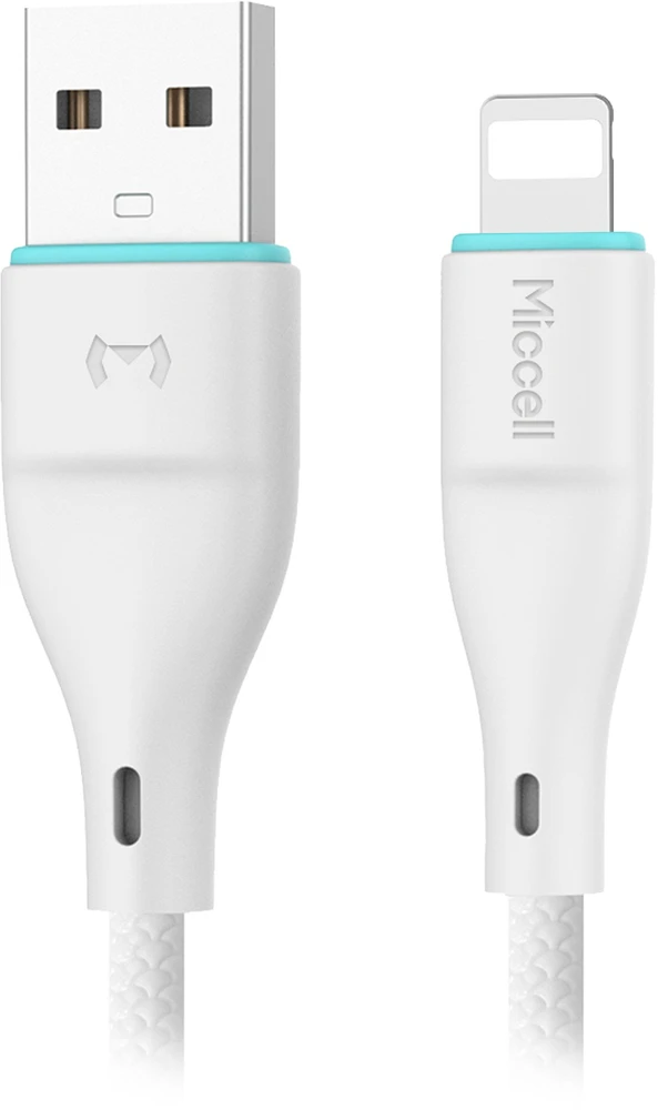 Orno Laidas USB-A - „Lightning“ Miccell VQ-D06, 2.4A, 1m, baltas