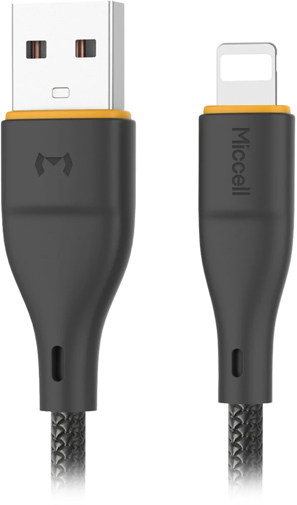 Orno Kabelis USB-A - „Lightning“ Miccell VQ-D06 laidas, 2.4A, 1m, juodas