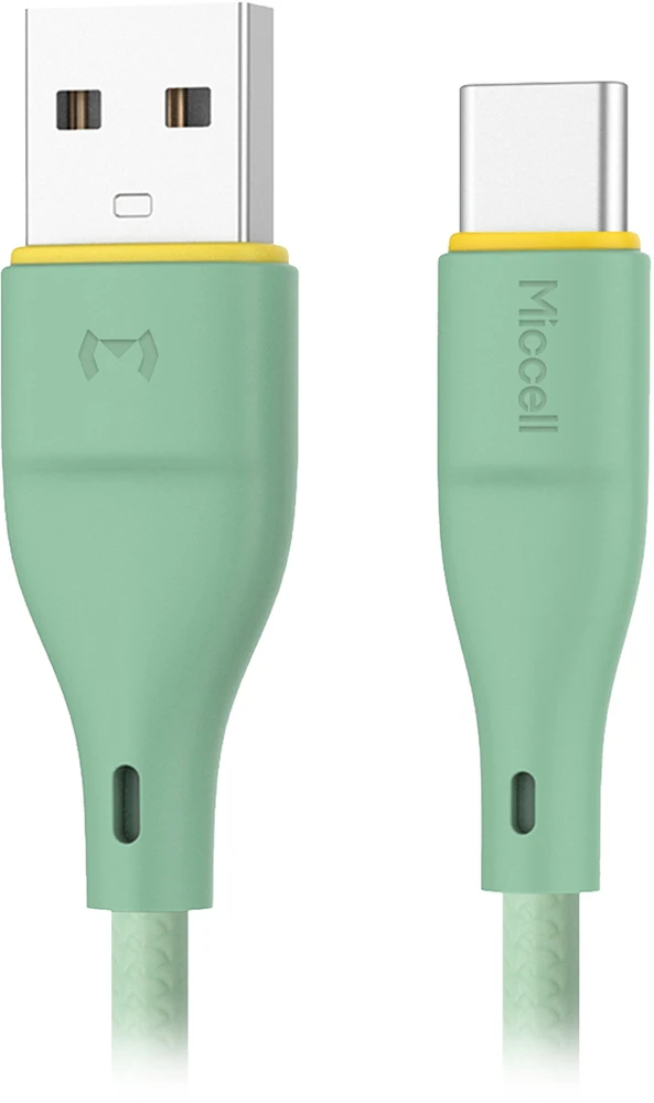 Orno USB-A - USB-C Miccell VQ-D06 kabelis, 2.4A, 1m, žalias