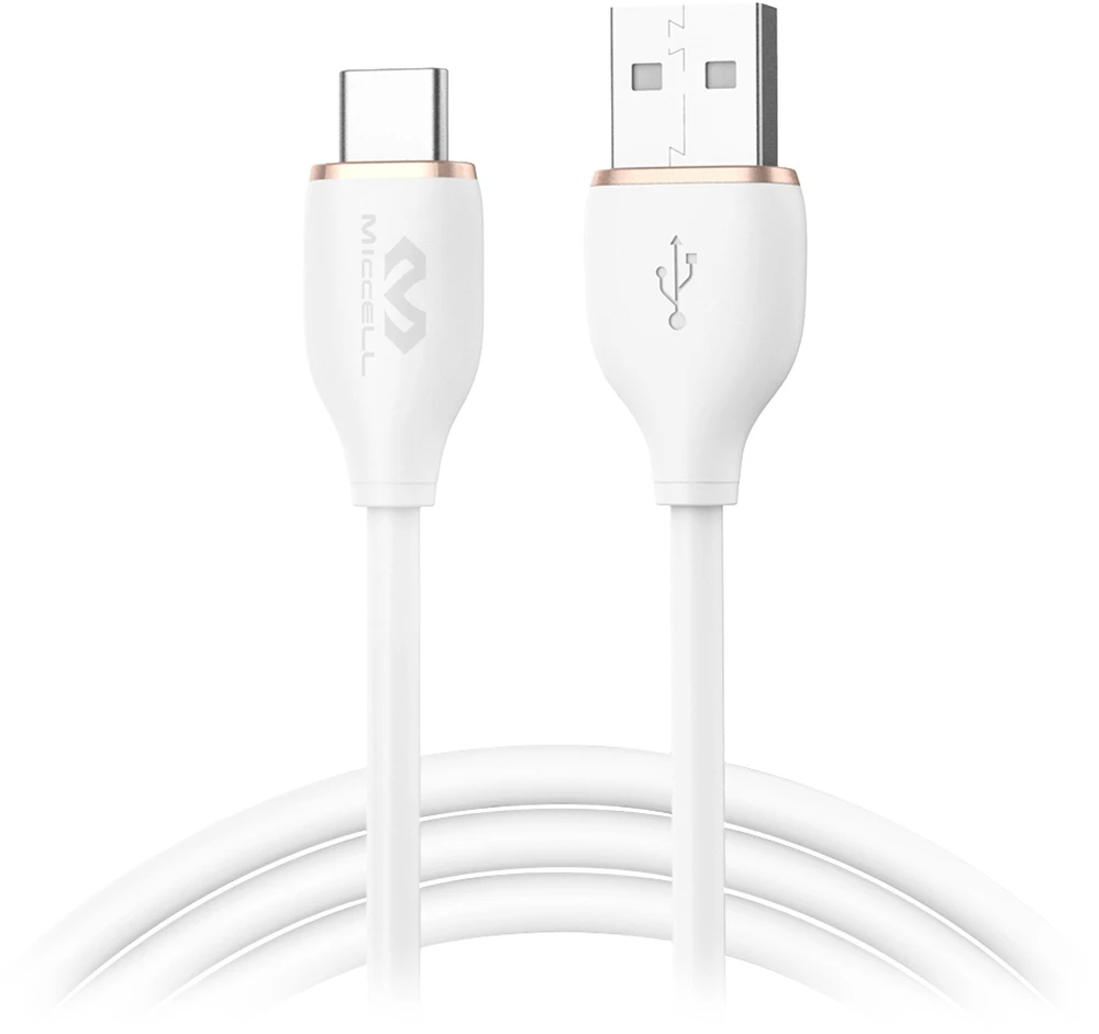 Orno USB-A - USB-C kabelis Miccell VQ-D09, 3A, 1,5 m, baltas