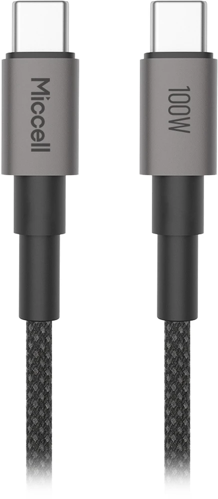 Orno Kabelis USB-C - USB-C Miccell VQ-D34 laidas, 100 W, 1,2 m, juodas