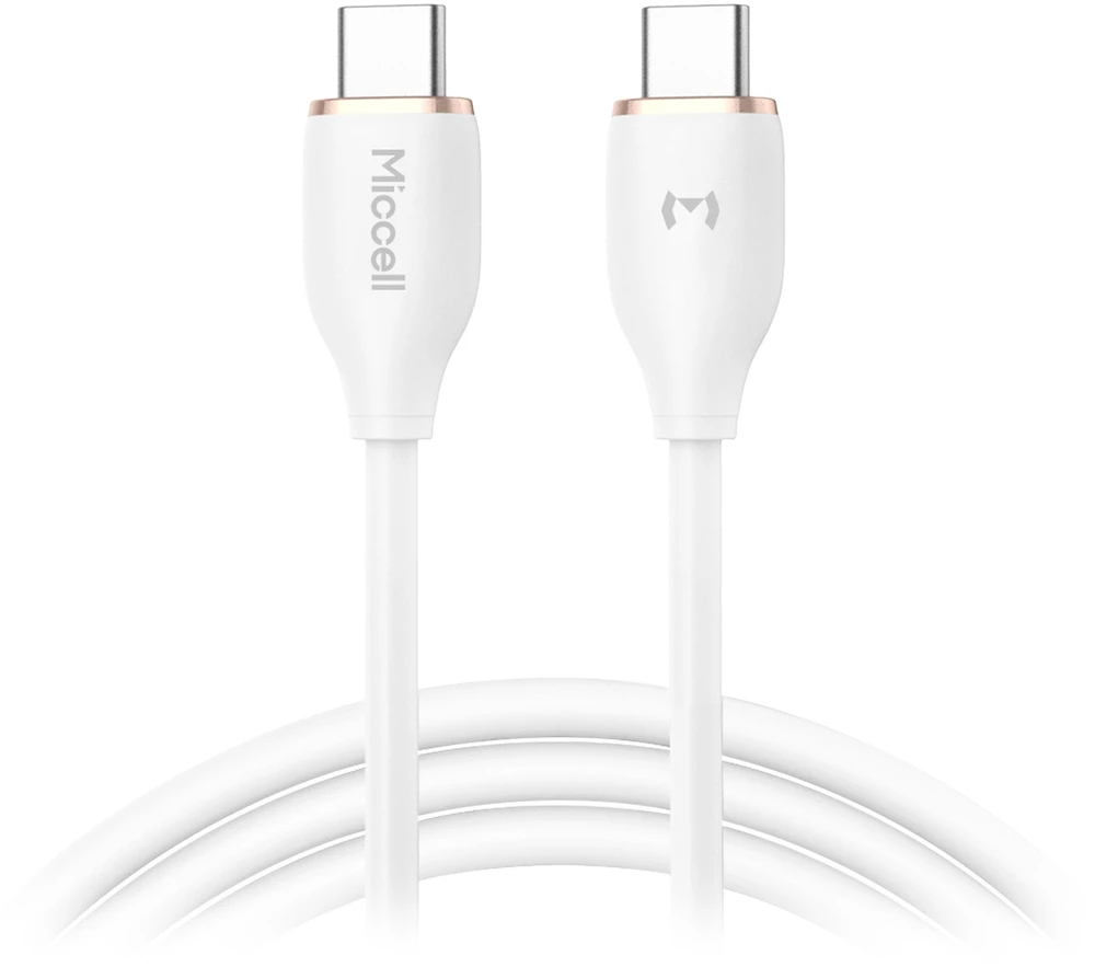 Orno Kabelis USB-C - USB-C Miccell VQ-D09 laidas, 100 W, 1,5 m, baltas