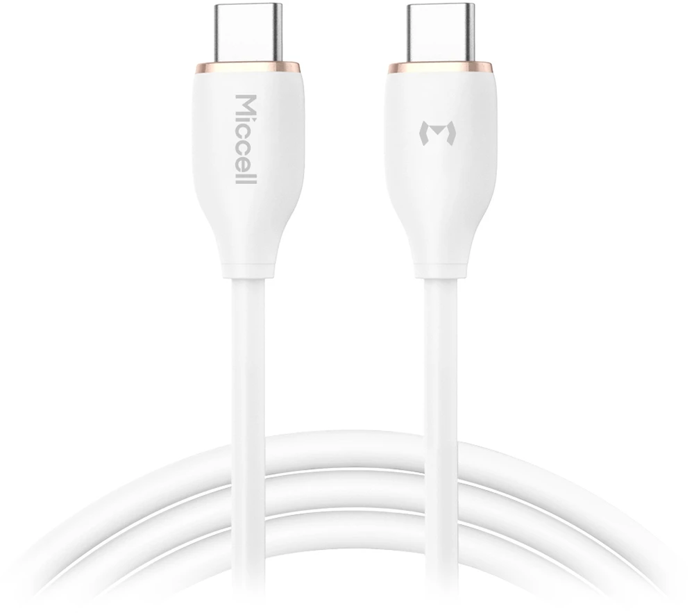 Orno Kabelis USB-C - USB-C Miccell VQ-D09 laidas, 60 W, 1,5 m, baltas