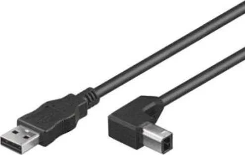 PREMIUMCORD USB 2.0 A-B jungiamasis laidas 0,5 m - sulenkta B jungtis 90°