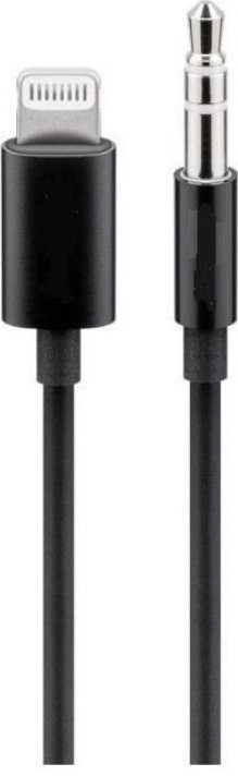 USB kabelis PremiumCord Žaibas - mini Jack 3,5 mm 1 m Juodas (kipod50)
