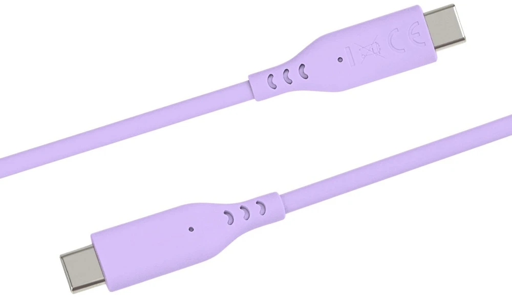 Kabelis USB PremiumCord PREMIUMCORD Kabelis USB-C na USB-C, 60W, 480Mbps, silikonowy, violetinė, 1,5m