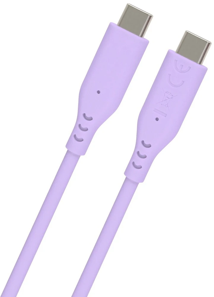 Kabelis USB PremiumCord PREMIUMCORD Kabelis USB-C na USB-C, 60W, 480Mbps, silikonowy, violetinė, 1,5m