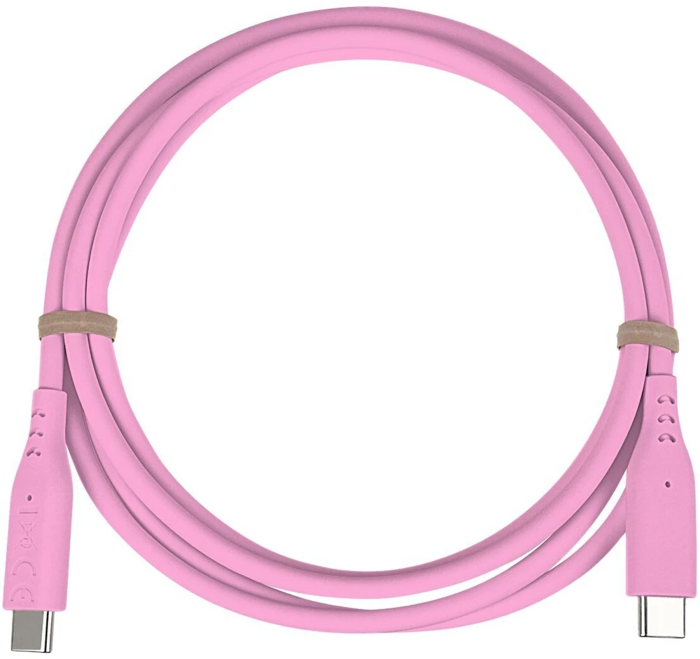 PREMIUMCORD USB-C–USB-C laidas, 60 W, 480 Mbps, silikoninis, rožinis, 1,5 m