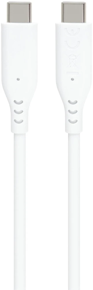 PREMIUMCORD USB-C–USB-C laidas, 60 W, 480 Mbps, silikoninis, baltas, 1,5 m