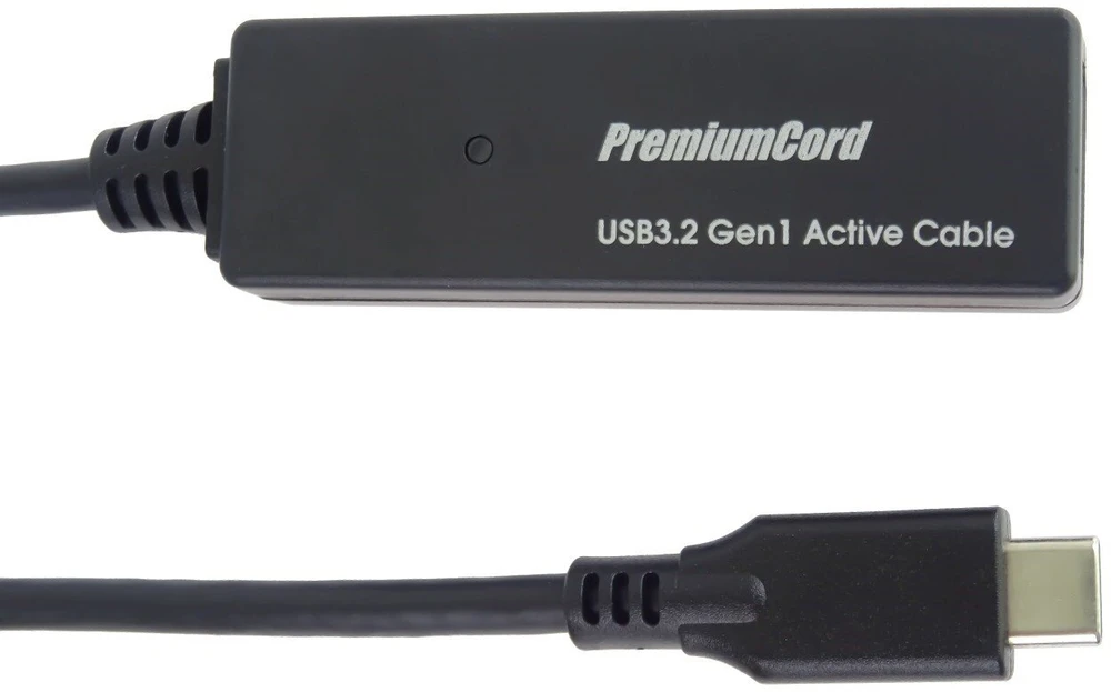 PREMIUMCORD USB-C kartotuvas ir ilgintuvas vyriškas-moteris, 5Gbps 5m
