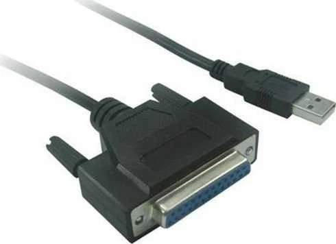 Kabelis USB PremiumCord USB-A - DB-25 1 m Juodas (kuprint2)