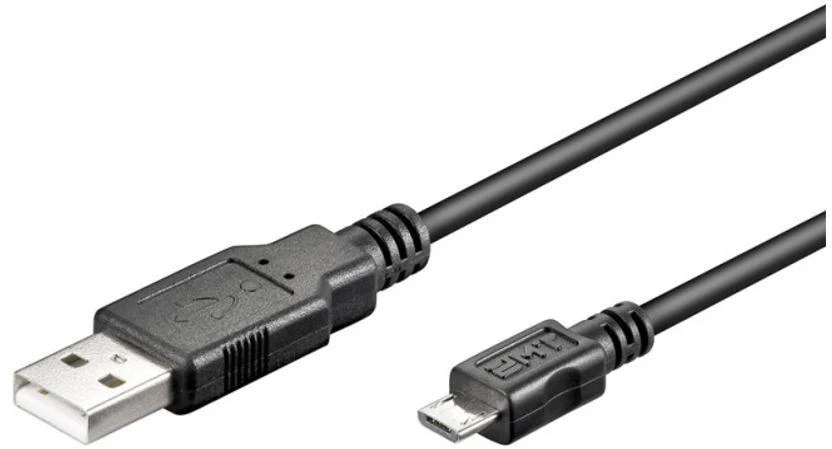 MicroUSB B-A laidas 2.0 Hi-Speed ​​​​Goobay juodas - 0.6m