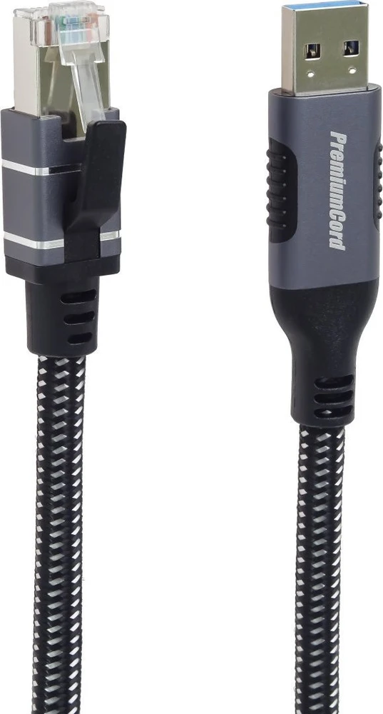 PremiumCord Ethernet kabelis USB3.2 -> LAN RJ45 10/100/1000 MBIT ilgis 2m