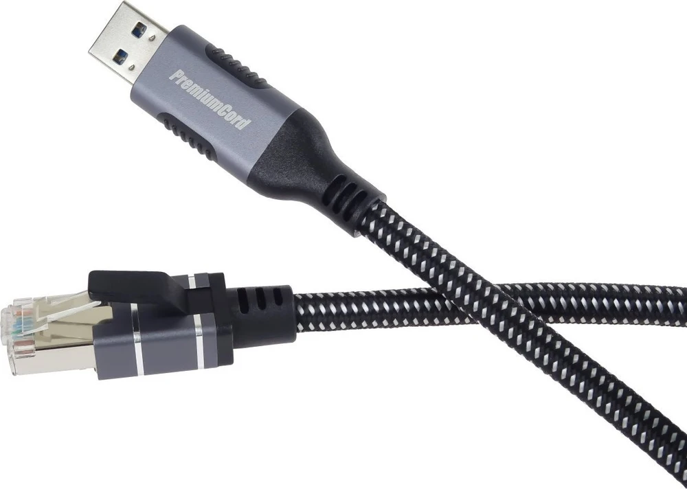 PremiumCord Ethernet kabelis USB3.2 -> LAN RJ45 10/100/1000 MBIT ilgis 2m