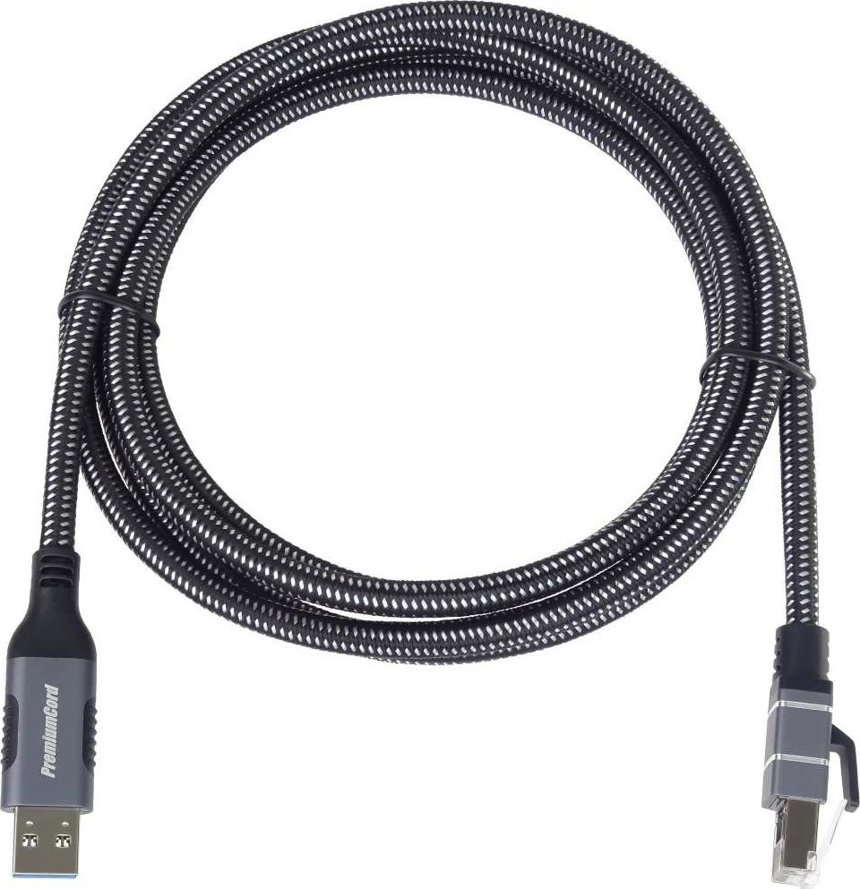 PremiumCord Ethernet kabelis USB3.2 -> LAN RJ45 10/100/1000 MBIT ilgis 3m