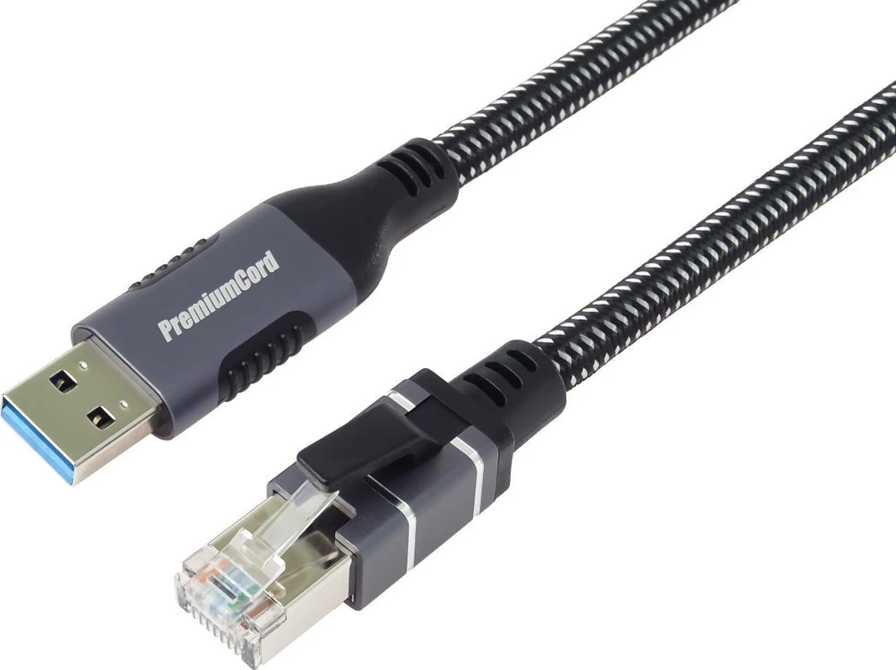 PremiumCord Ethernet kabelis USB3.2 -> LAN RJ45 10/100/1000 MBIT ilgis 3m