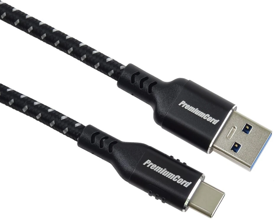 Kabelis USB PremiumCord USB-A - USB-C 0.5 m Baltai-juoda (ku31cx05)