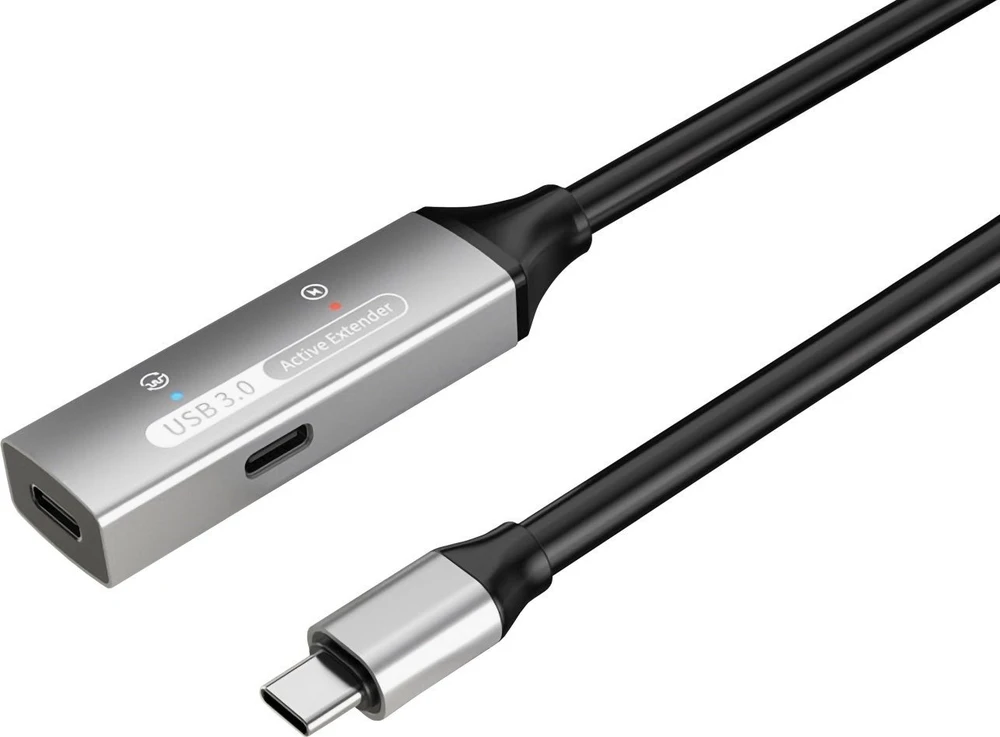 PREMIUMCORD USB-C kartotuvas ir ilgintuvas vyriškas-moteris, 5Gbps Aliuminis 10m