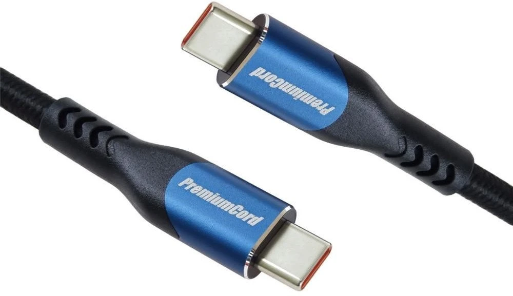 „PremiumCord“ USB-C laidas (USB 3.2 GEN 2x2, 5A, 100 W, 20 Gbit/s) 3 m, medvilninė pynė