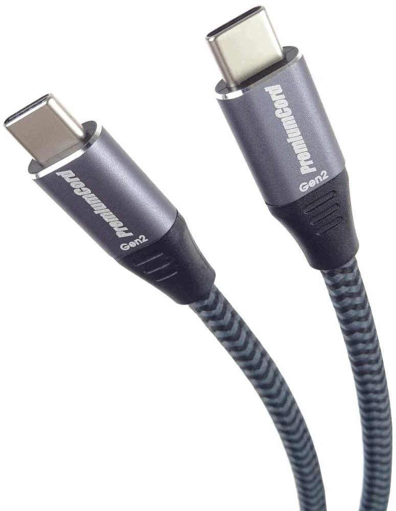 Kabelis USB PremiumCord USB-C kabelis (USB 3.2 Gen 2, 5A, 100W, 10Gbit/s) juoda 5m (ku31cr5)