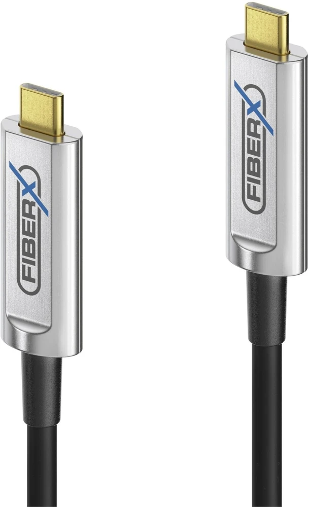 Purelink Carruzzo FiberX FX-I600-015 USB kabelis USB 3.2 Gen 1 (3.1 Gen 1) 15 m USB C 10 Gbit/s 4,5 W Juoda, Sidabras