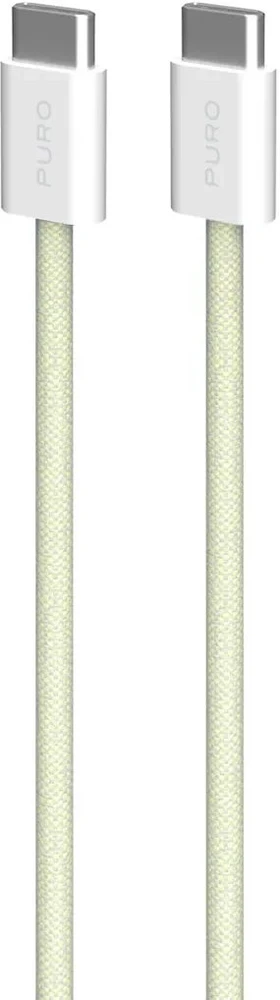 Kabelis „Puro Braided USB-C“ / „USB-C“ 60 W, 1,5 m, geltonas