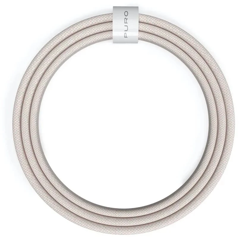 Kabelis Puro braided USB-C / USB-C 60 W, 1,5 m, rožinis