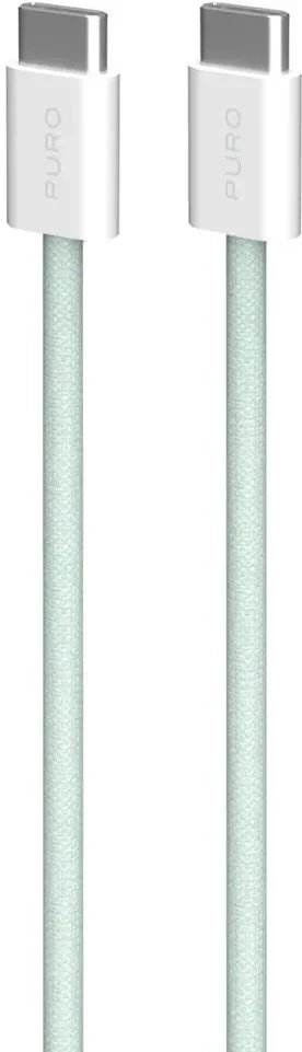 Kabelis Puro Braided USB-C/USB-C 60W, 1,5 m, žalias