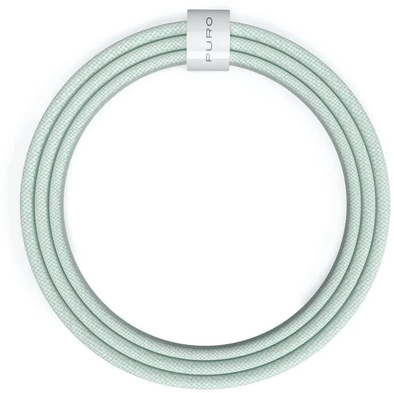 Kabelis Puro Braided USB-C/USB-C 60W, 1,5 m, žalias