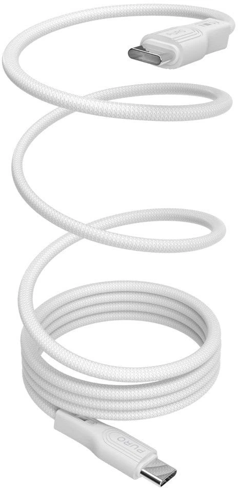 Kabelis Puro Braided USB-C/USB-C 240W, 2m, baltas