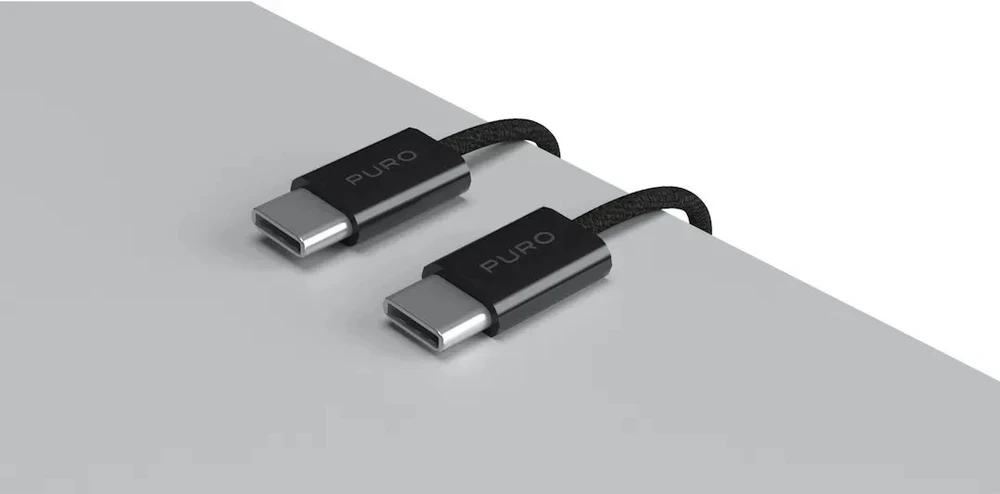PURO PUCCCFABK415MTBLK, 1.5 m, USB C, USB C, USB 2.0, 0.48 Gbit/s, Juodas