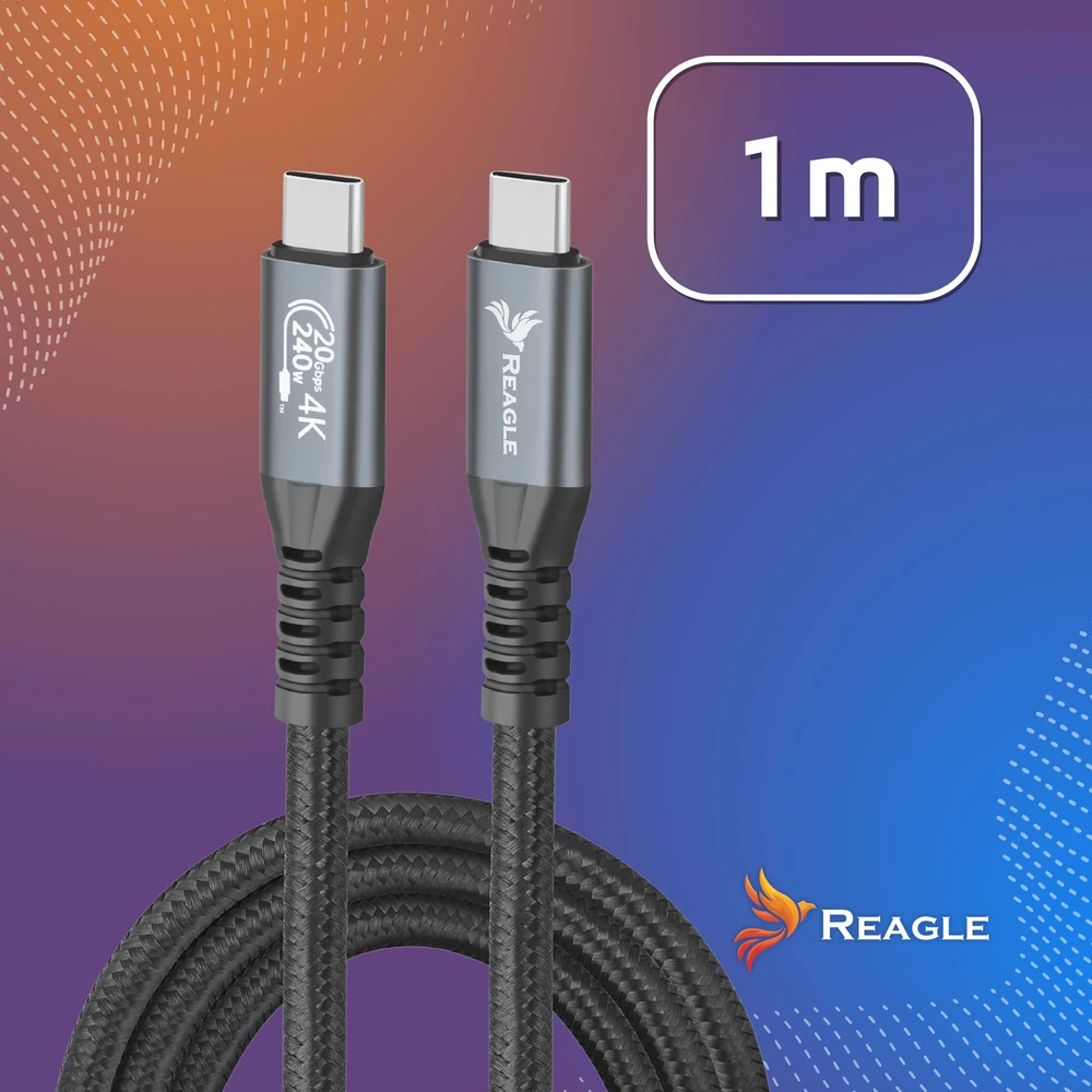 USB laidas Reagle Thunderbolt 3 USB-C - USB-C 1 m Juodas