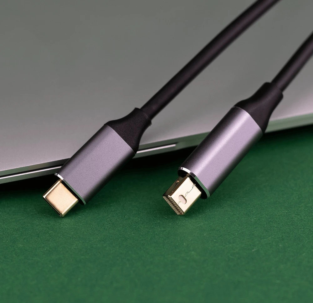 USB laidas Reagle Thunderbolt - mini DisplayPort 1,8 m juodas-sidabrinis