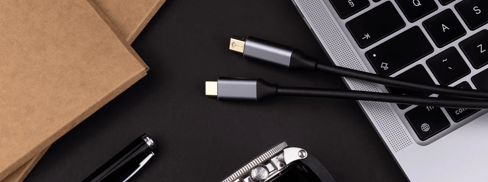 USB laidas Reagle Thunderbolt - mini DisplayPort 1,8 m juodas-sidabrinis