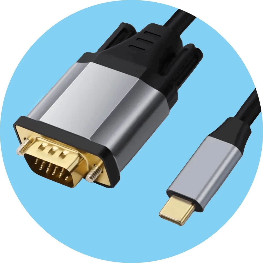 Kabelis USB Reagle USB-C - D-Sub (VGA) 1.8 m Juodas