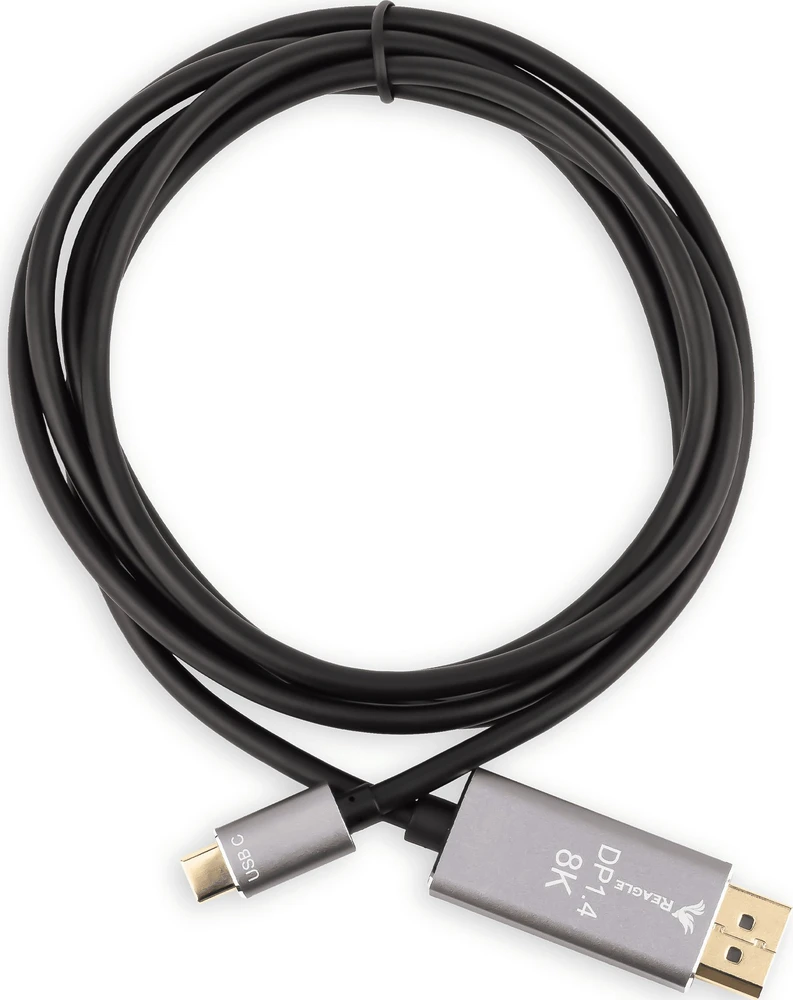 Kabelis USB Reagle USB-C - DisplayPort 1.8 m Juodai-sidabrinė