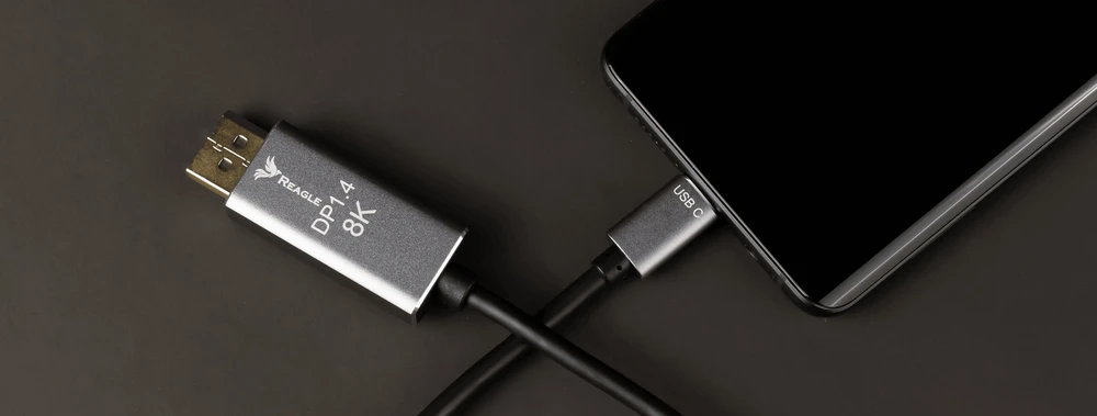 Kabelis USB Reagle USB-C - DisplayPort 1.8 m Juodai-sidabrinė