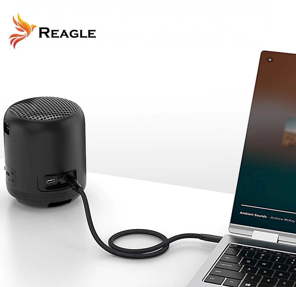 USB laidas Reagle USB-C - mini Jack 3.5 mm 5 m Juodas