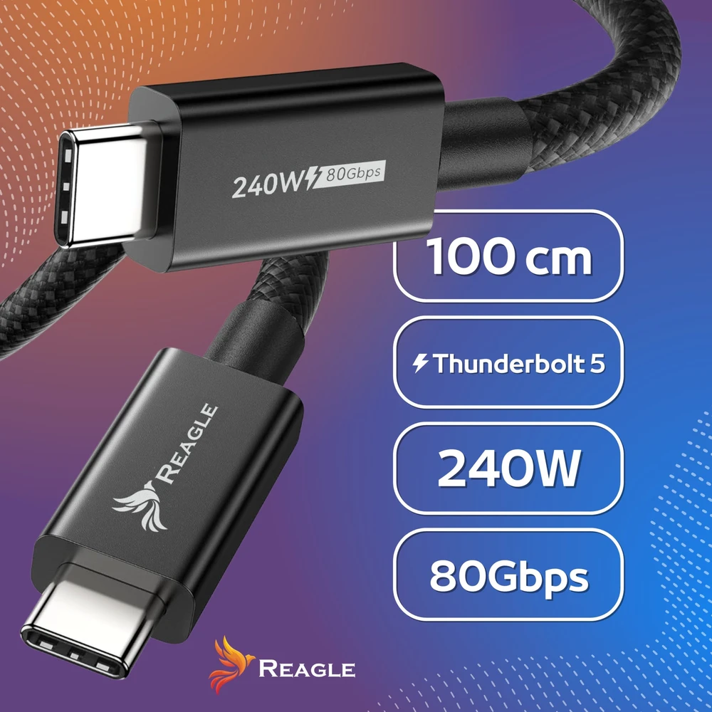 USB laidas Reagle USB-C - USB-C 1 m juodas