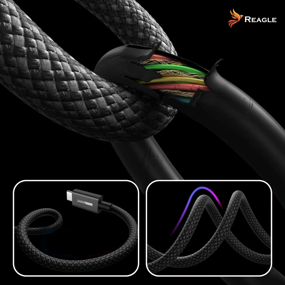 USB laidas Reagle USB-C - USB-C 1 m juodas